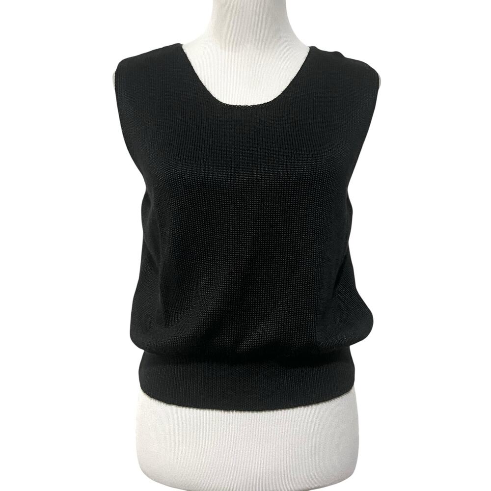 FIA Italia Hand Loomed Sweater Top Vintage Black Sleeveless Tank Women’s L